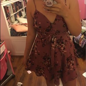 Mauve pink floral dress